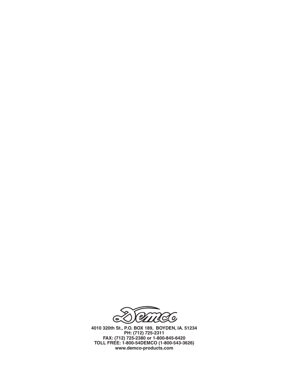 Demco 9518171 User Manual | Page 8 / 8