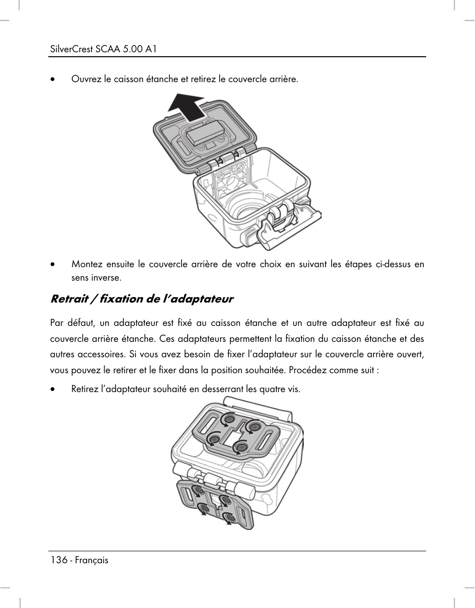 Retrait / fixation de l’adaptateur | Silvercrest SCAA 5.00 A1 User Manual | Page 138 / 294