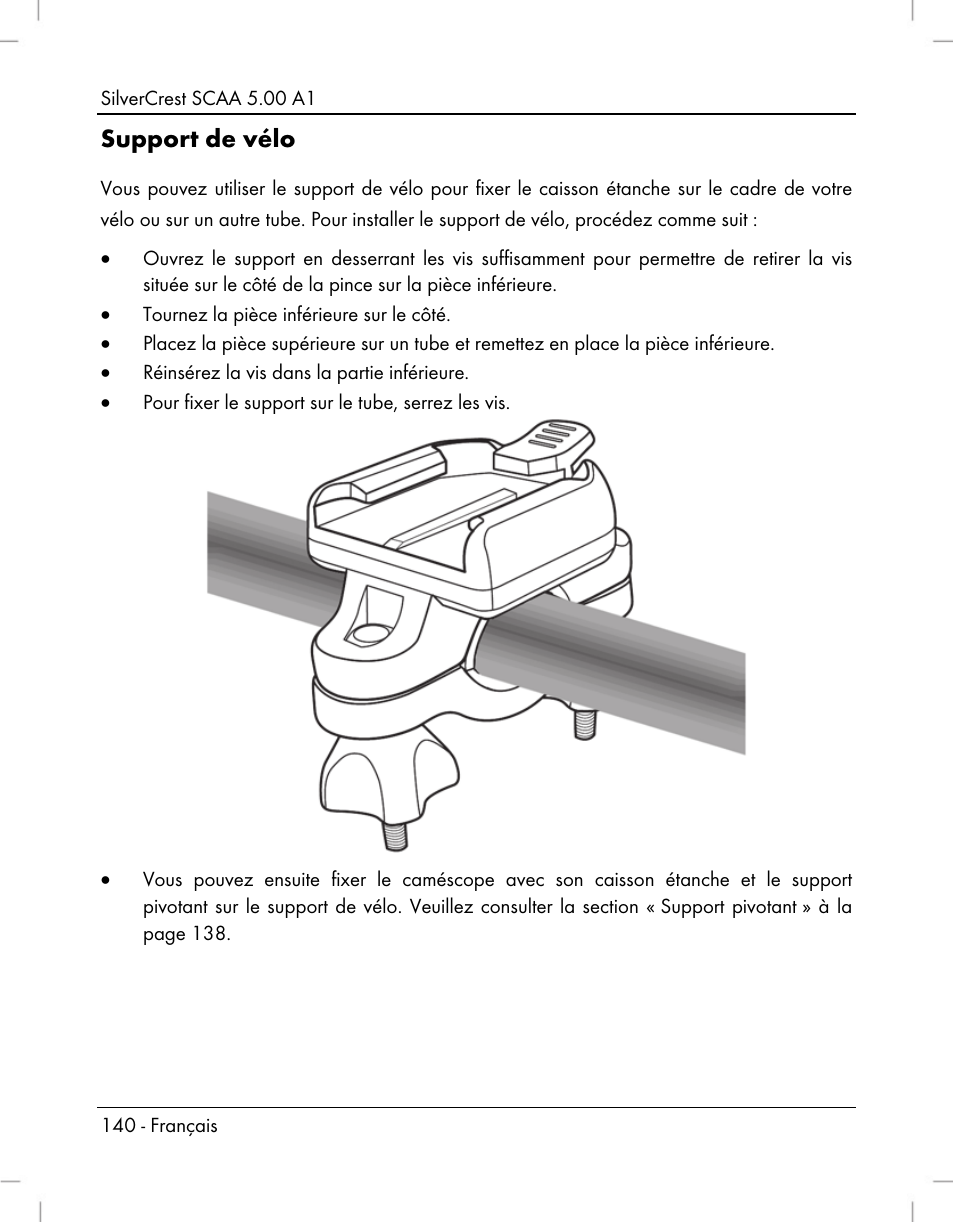 Support de vélo | Silvercrest SCAA 5.00 A1 User Manual | Page 142 / 294