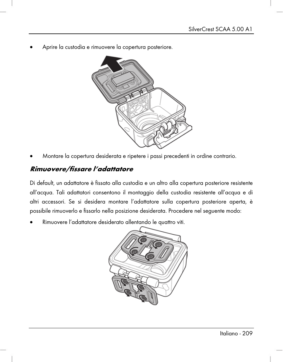 Rimuovere/fissare l’adattatore | Silvercrest SCAA 5.00 A1 User Manual | Page 211 / 294