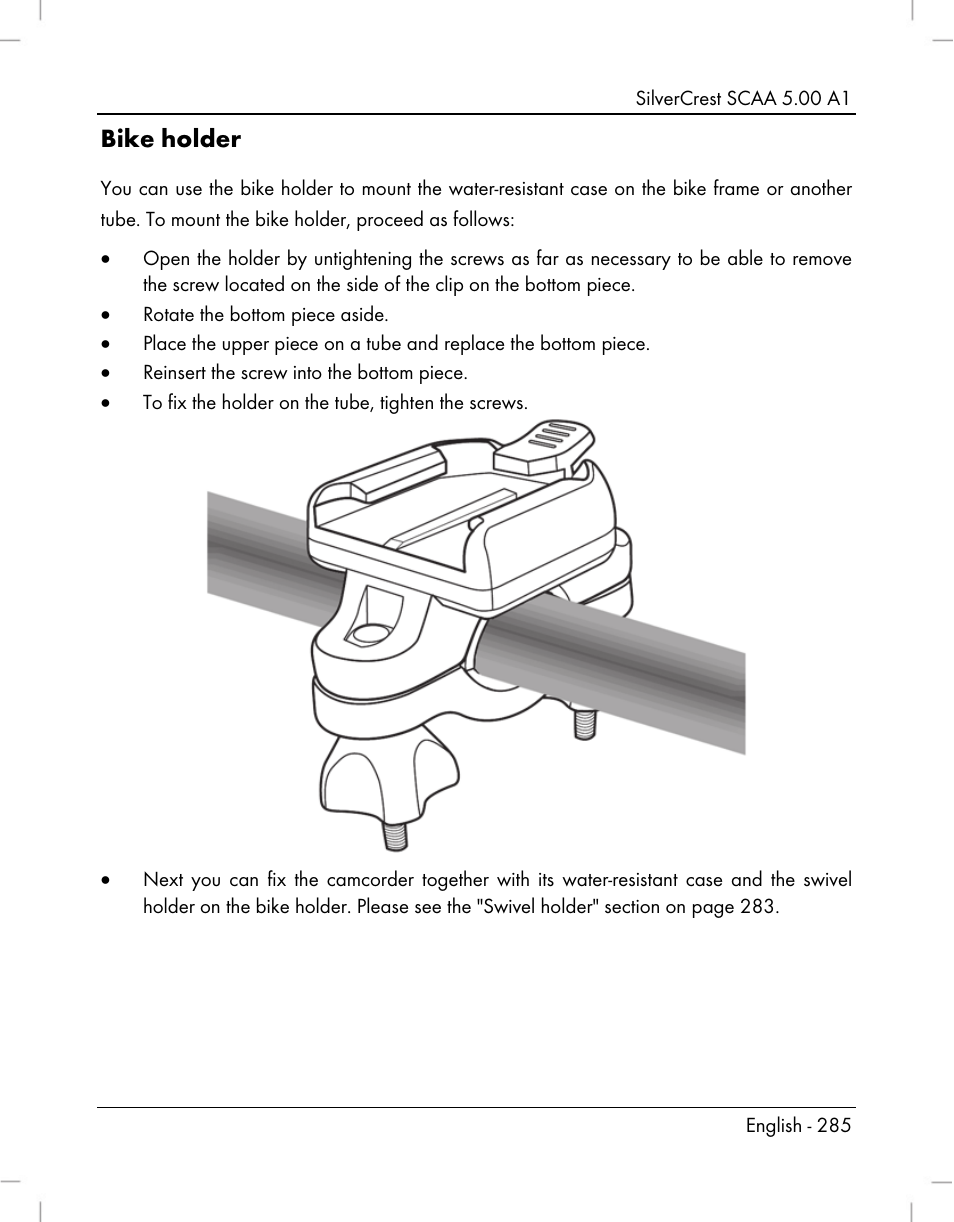 Bike holder | Silvercrest SCAA 5.00 A1 User Manual | Page 287 / 294