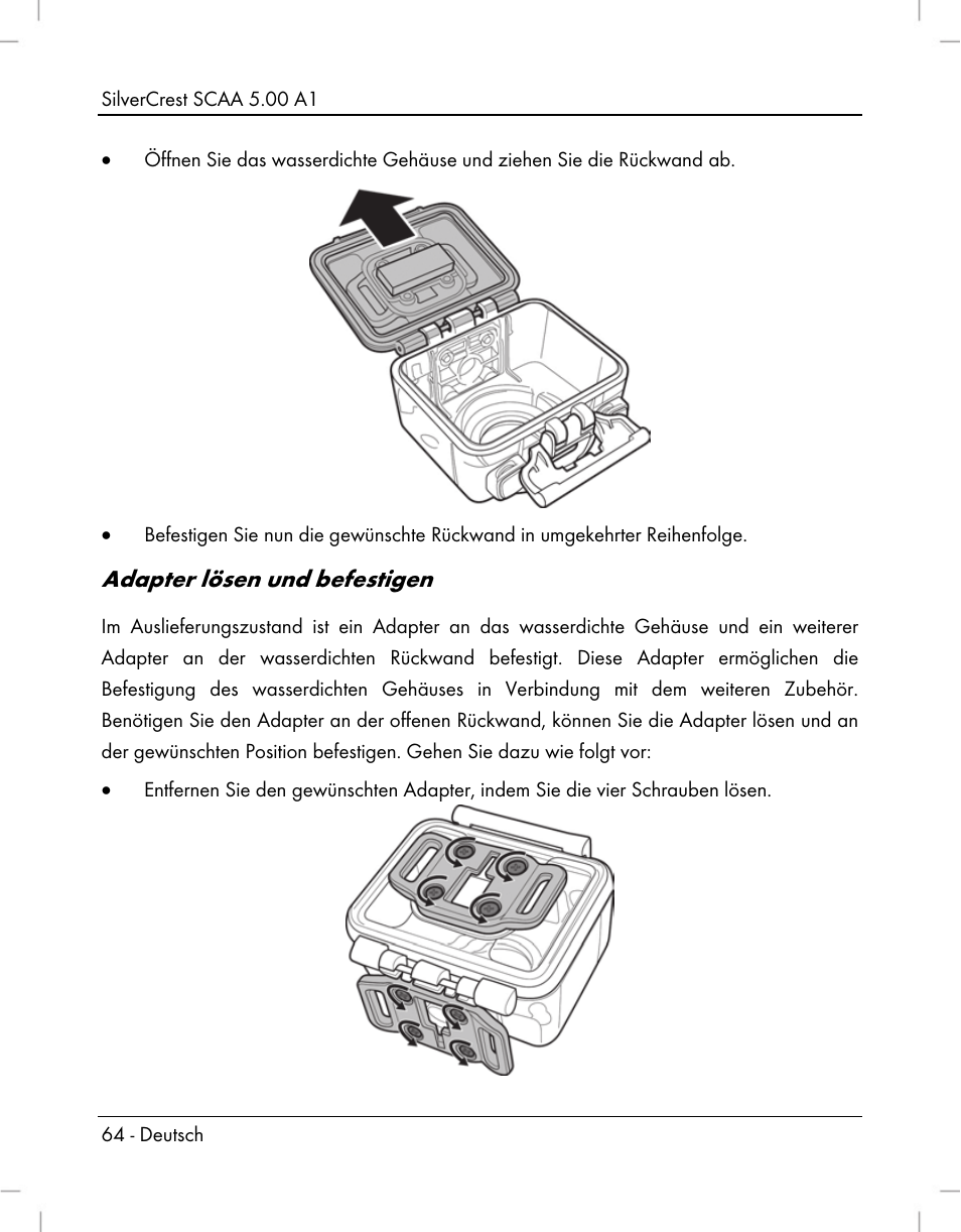 Adapter lösen und befestigen | Silvercrest SCAA 5.00 A1 User Manual | Page 66 / 294