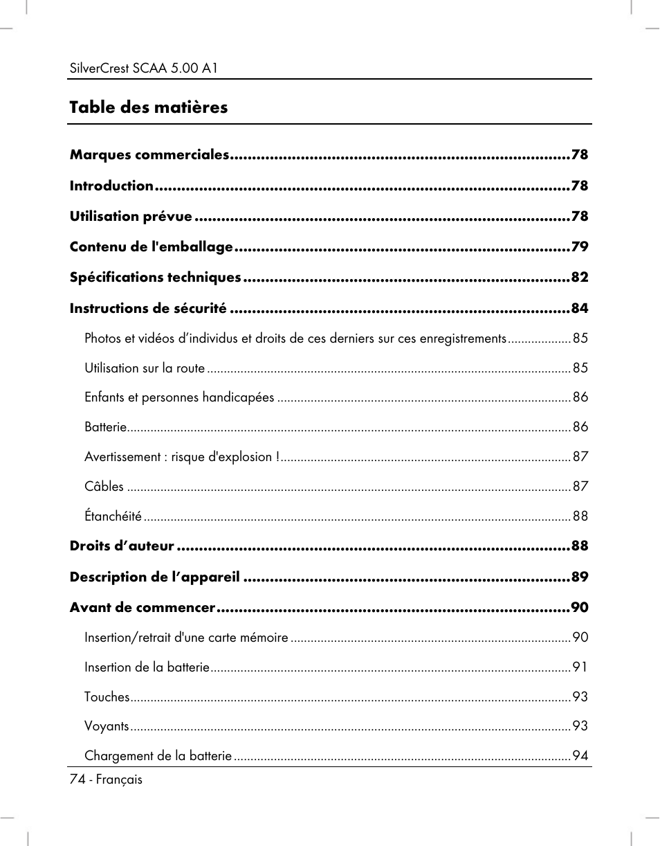 Silvercrest SCAA 5.00 A1 User Manual | Page 76 / 294