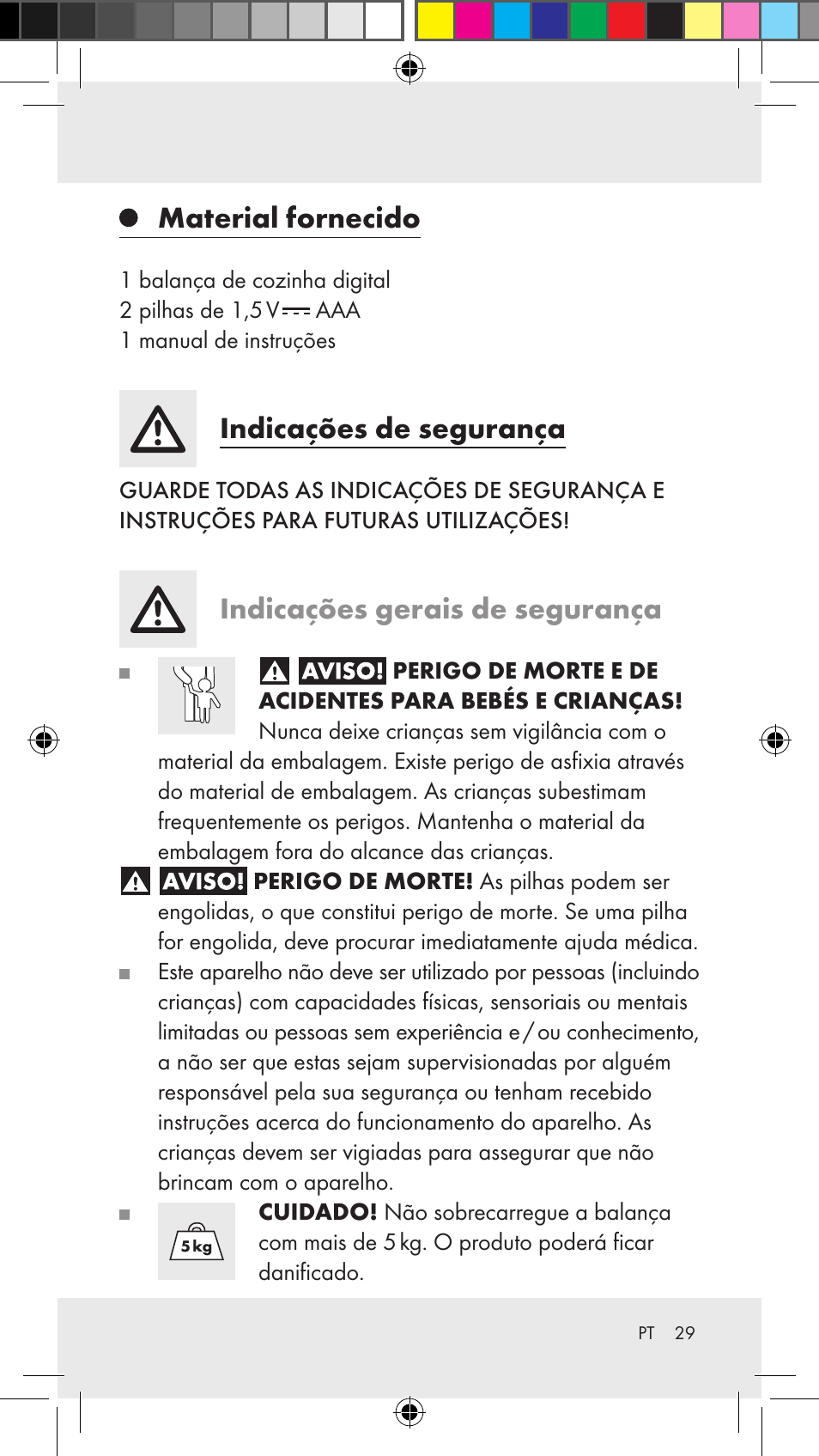 Material fornecido, Indicações de segurança, Indicações gerais de segurança | Silvercrest Z31183 User Manual | Page 29 / 62