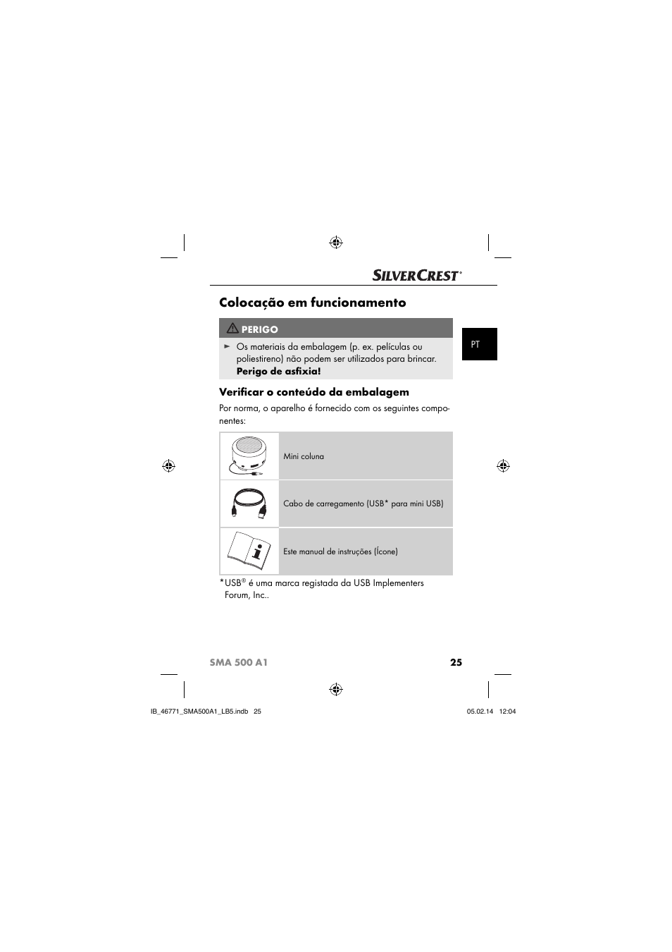 Colocação em funcionamento, Veriﬁ car o conteúdo da embalagem | Silvercrest SMA 500 A1 User Manual | Page 28 / 76