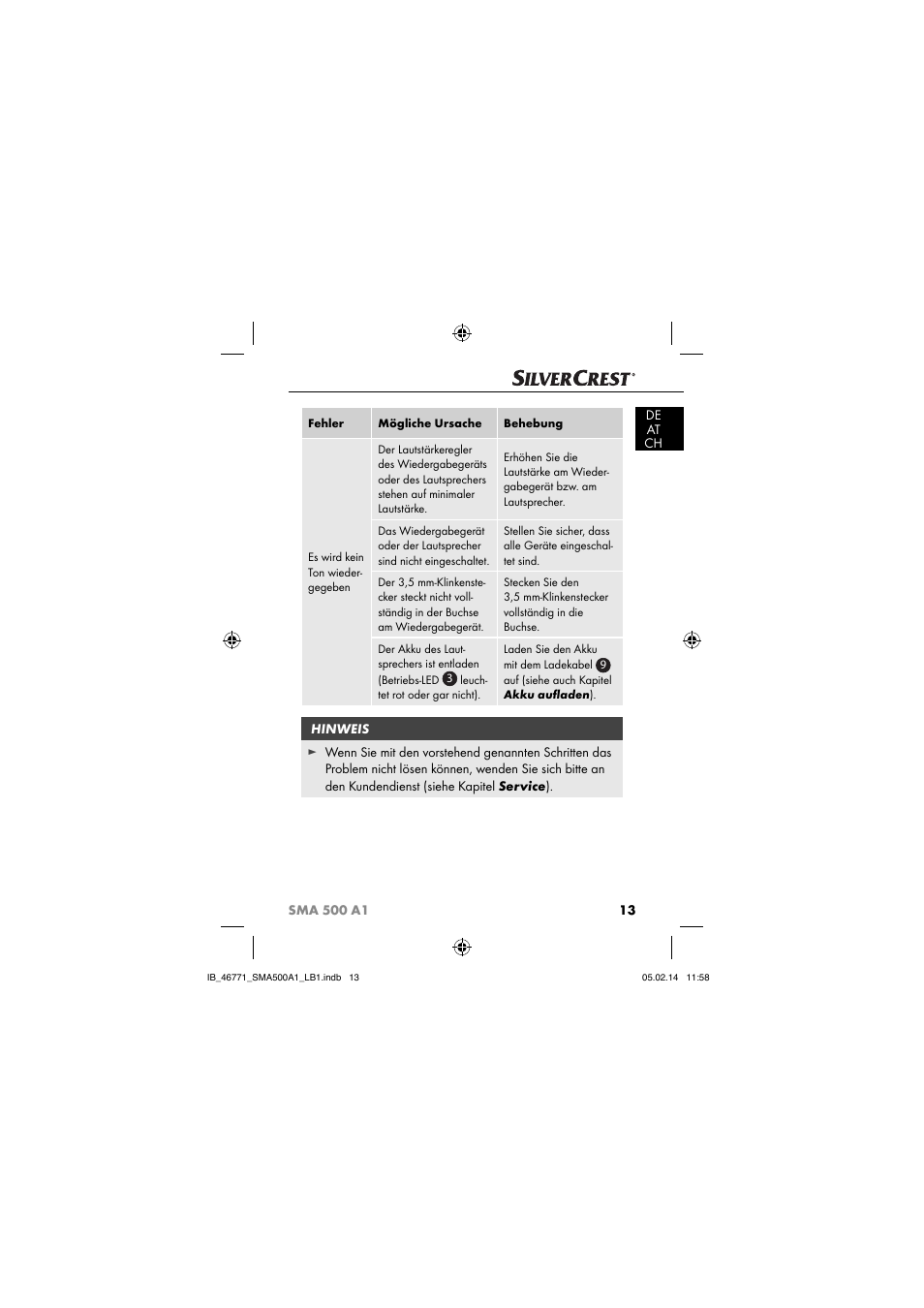 Silvercrest SMA 500 A1 User Manual | Page 16 / 94