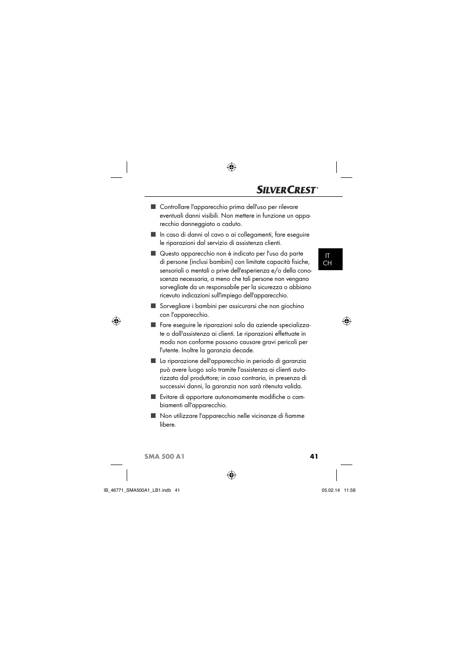 Silvercrest SMA 500 A1 User Manual | Page 44 / 94