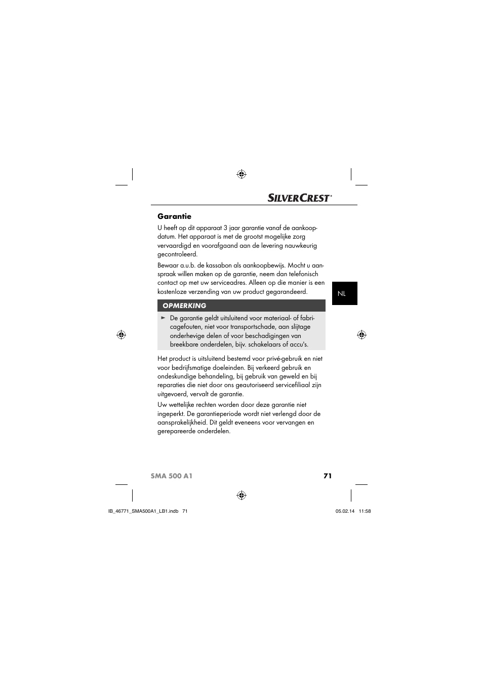Garantie | Silvercrest SMA 500 A1 User Manual | Page 74 / 94