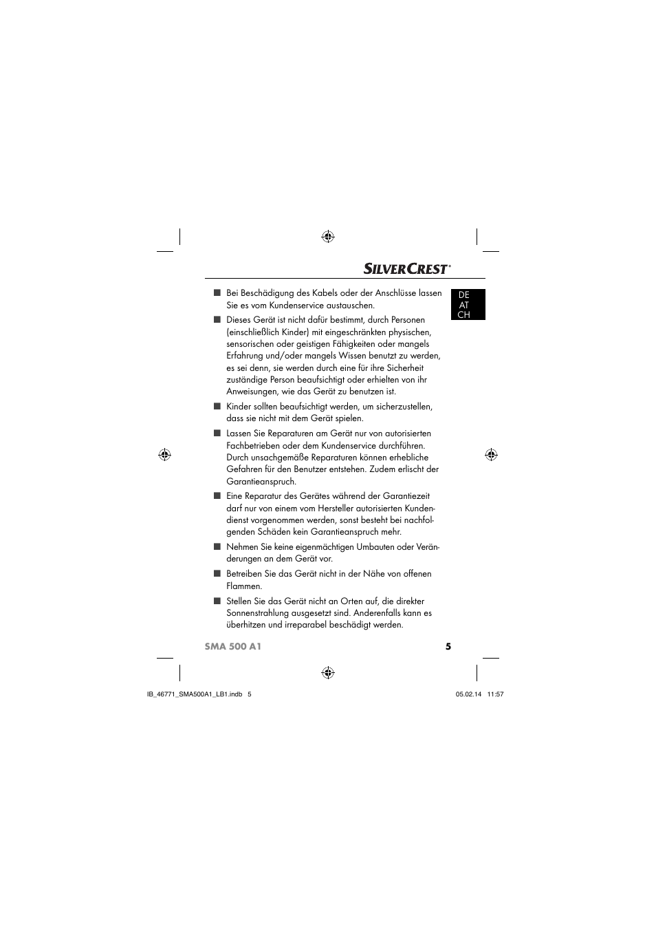 Silvercrest SMA 500 A1 User Manual | Page 8 / 94
