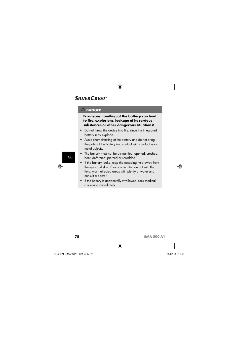 Silvercrest SMA 500 A1 User Manual | Page 81 / 94