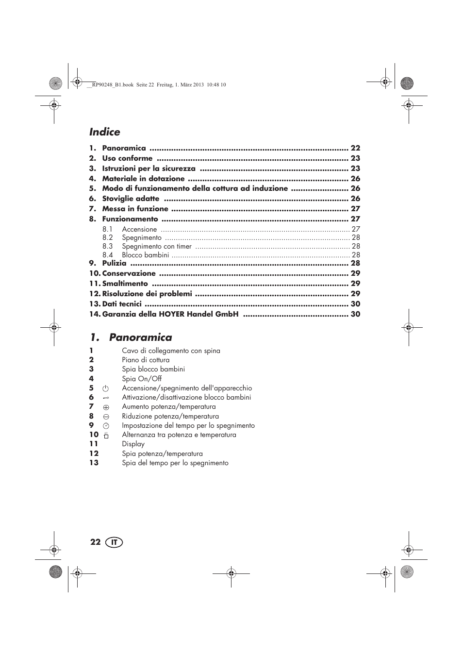 Indice, Panoramica | Silvercrest SIKP 2000 B1 User Manual | Page 24 / 54