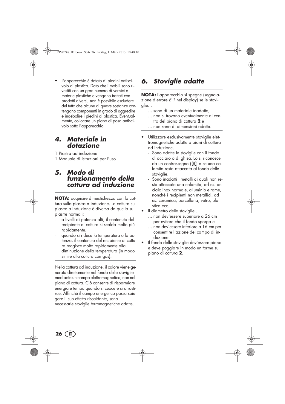 Materiale in dotazione, Modo di funzionamento della cottura ad induzione, Stoviglie adatte | Silvercrest SIKP 2000 B1 User Manual | Page 28 / 54
