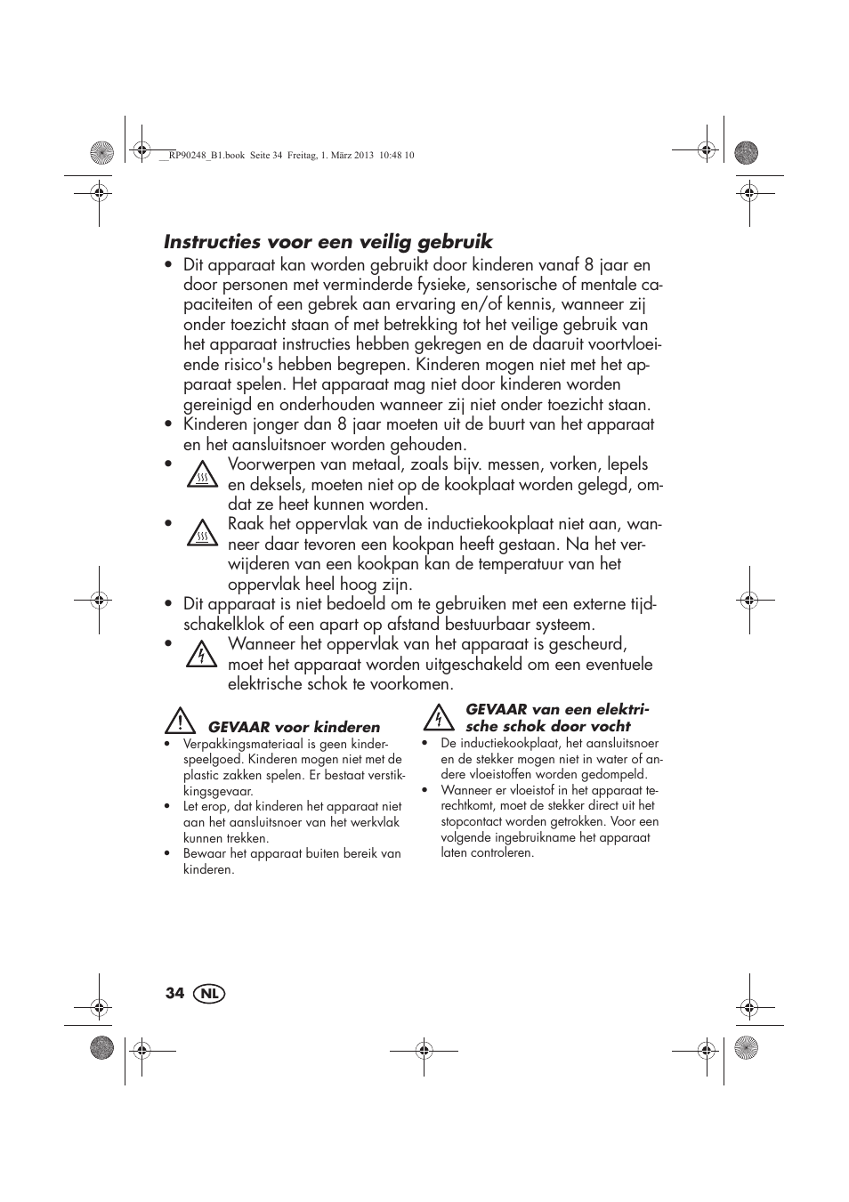 Instructies voor een veilig gebruik | Silvercrest SIKP 2000 B1 User Manual | Page 36 / 54