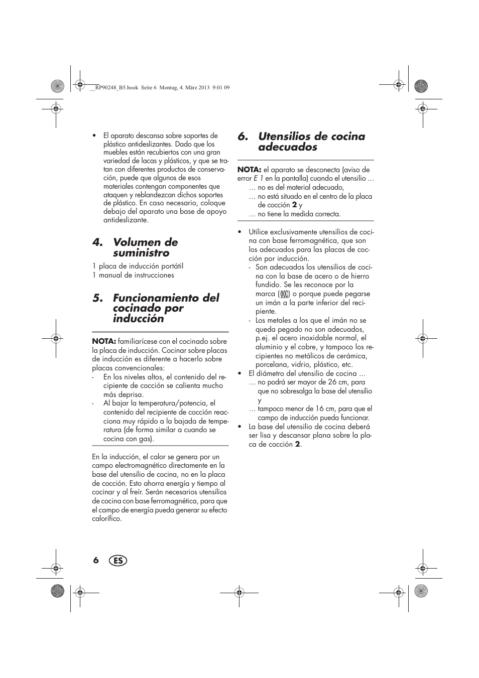 Volumen de suministro, Funcionamiento del cocinado por inducción, Utensilios de cocina adecuados | Silvercrest SIKP 2000 B1 User Manual | Page 8 / 54