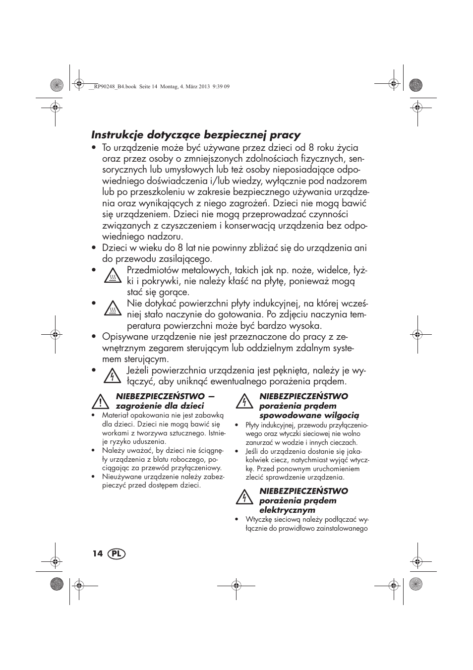 Instrukcje dotyczce bezpiecznej pracy | Silvercrest SIKP 2000 B1 User Manual | Page 16 / 78