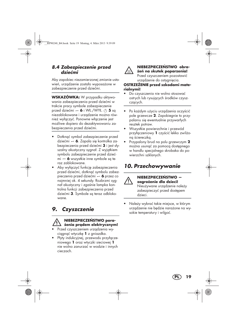 Czyszczenie, Przechowywanie | Silvercrest SIKP 2000 B1 User Manual | Page 21 / 78