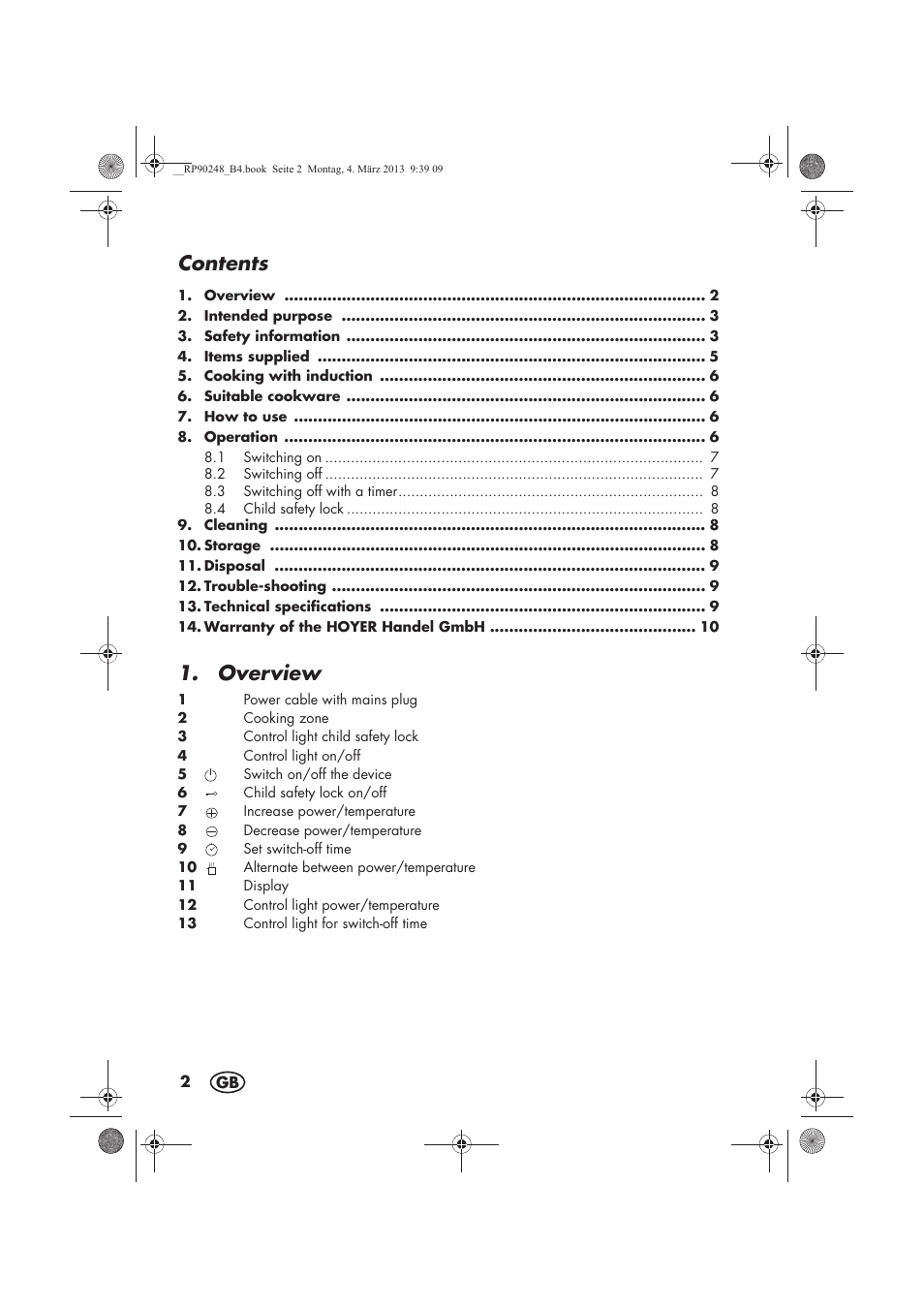 Silvercrest SIKP 2000 B1 User Manual | Page 4 / 78