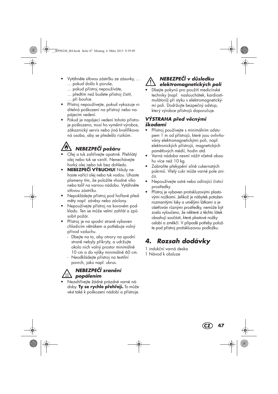 Rozsah dodávky | Silvercrest SIKP 2000 B1 User Manual | Page 49 / 78