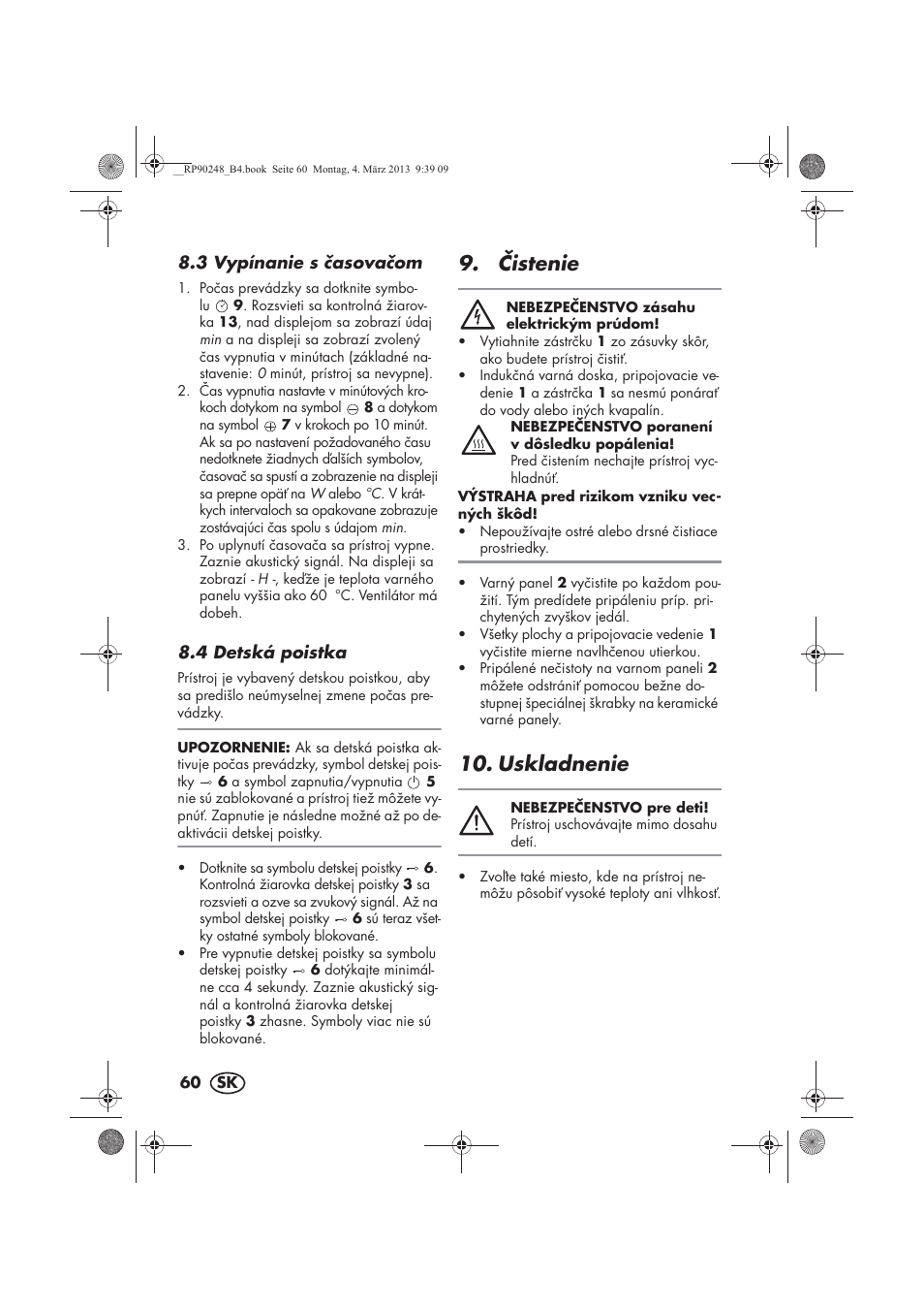 istenie, Uskladnenie | Silvercrest SIKP 2000 B1 User Manual | Page 62 / 78