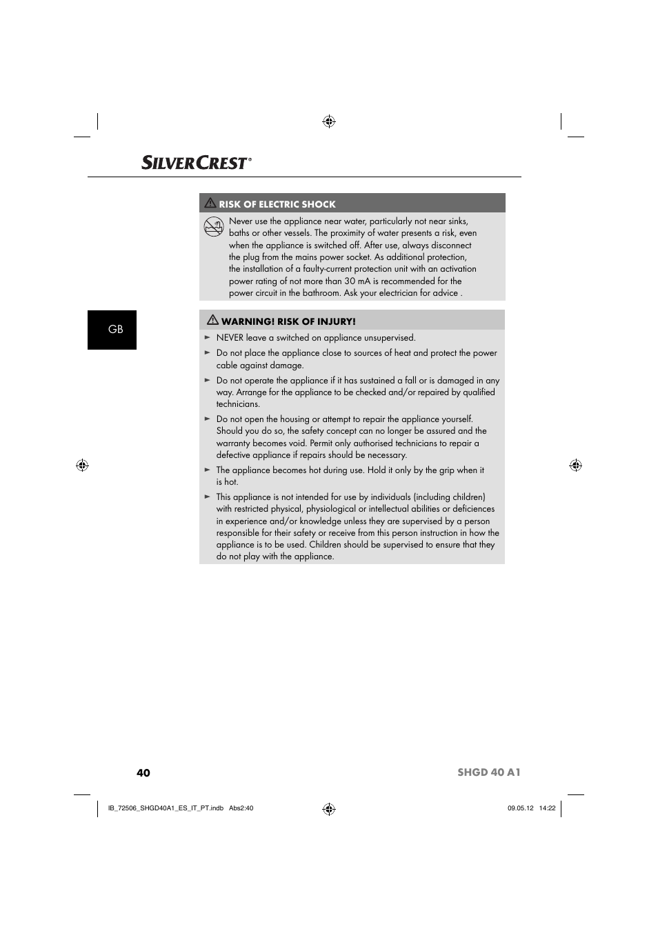 Silvercrest SHGD 40 A1 User Manual | Page 42 / 61