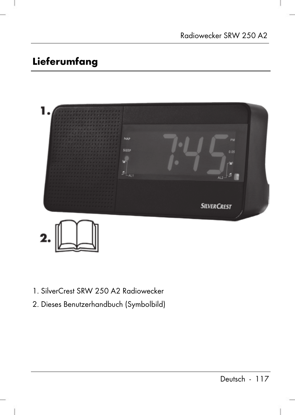 Lieferumfang | Silvercrest SRW 250 A2 User Manual | Page 119 / 144