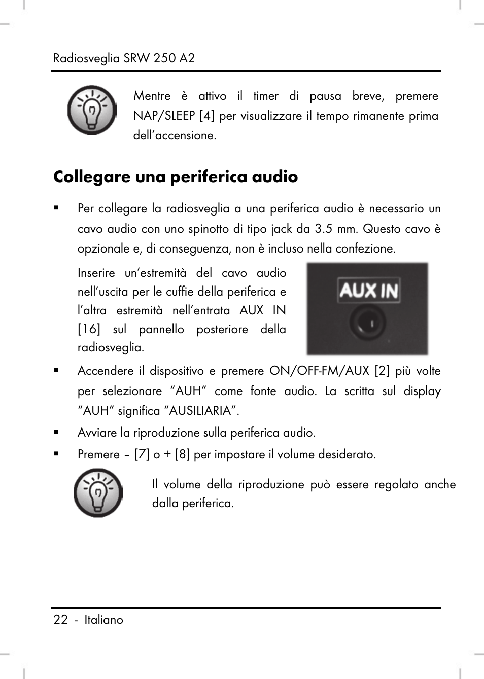 Collegare una periferica audio | Silvercrest SRW 250 A2 User Manual | Page 24 / 118