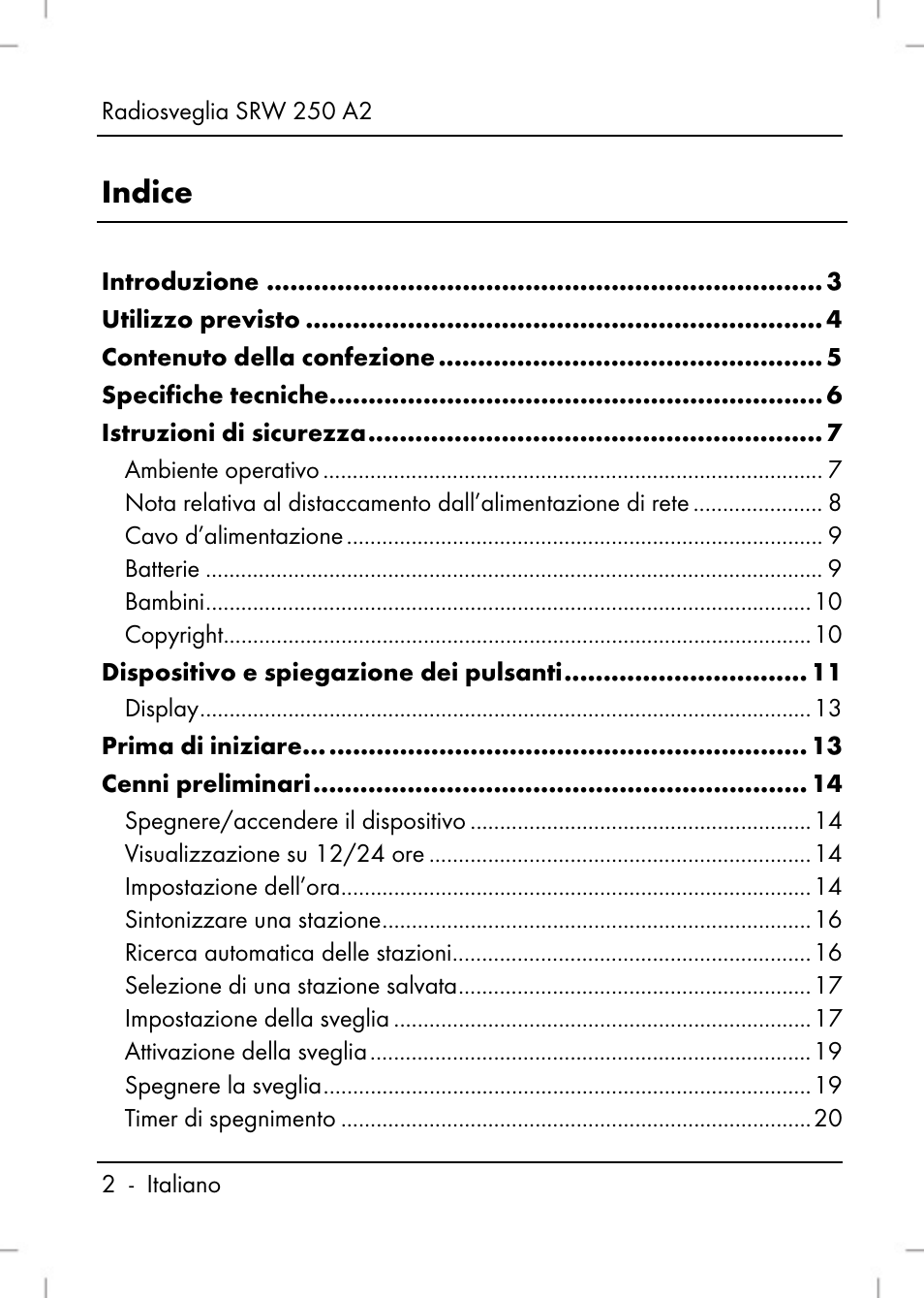Silvercrest SRW 250 A2 User Manual | Page 4 / 118