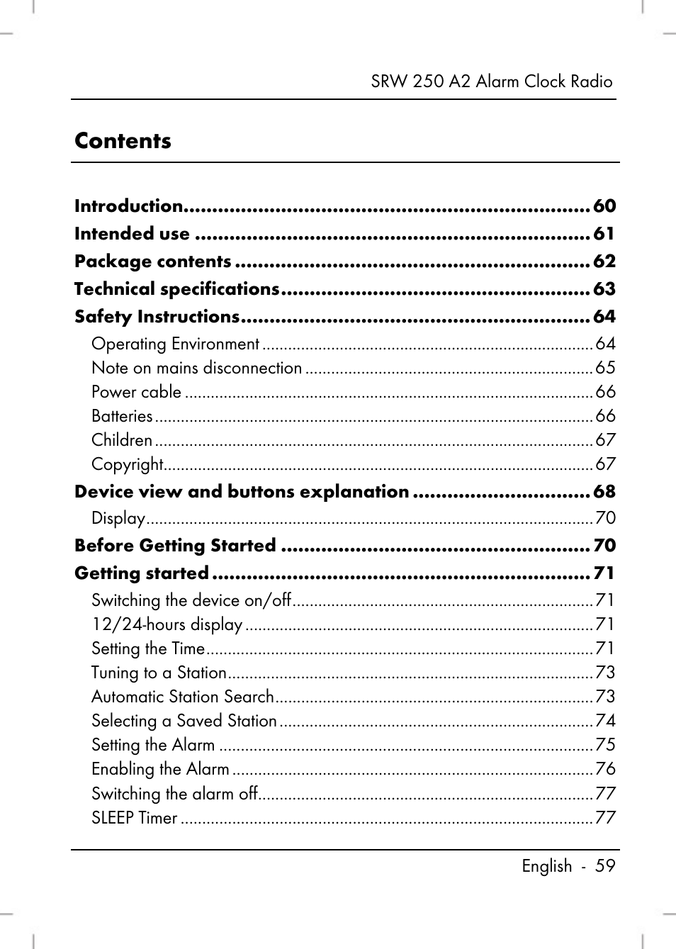 Silvercrest SRW 250 A2 User Manual | Page 61 / 118