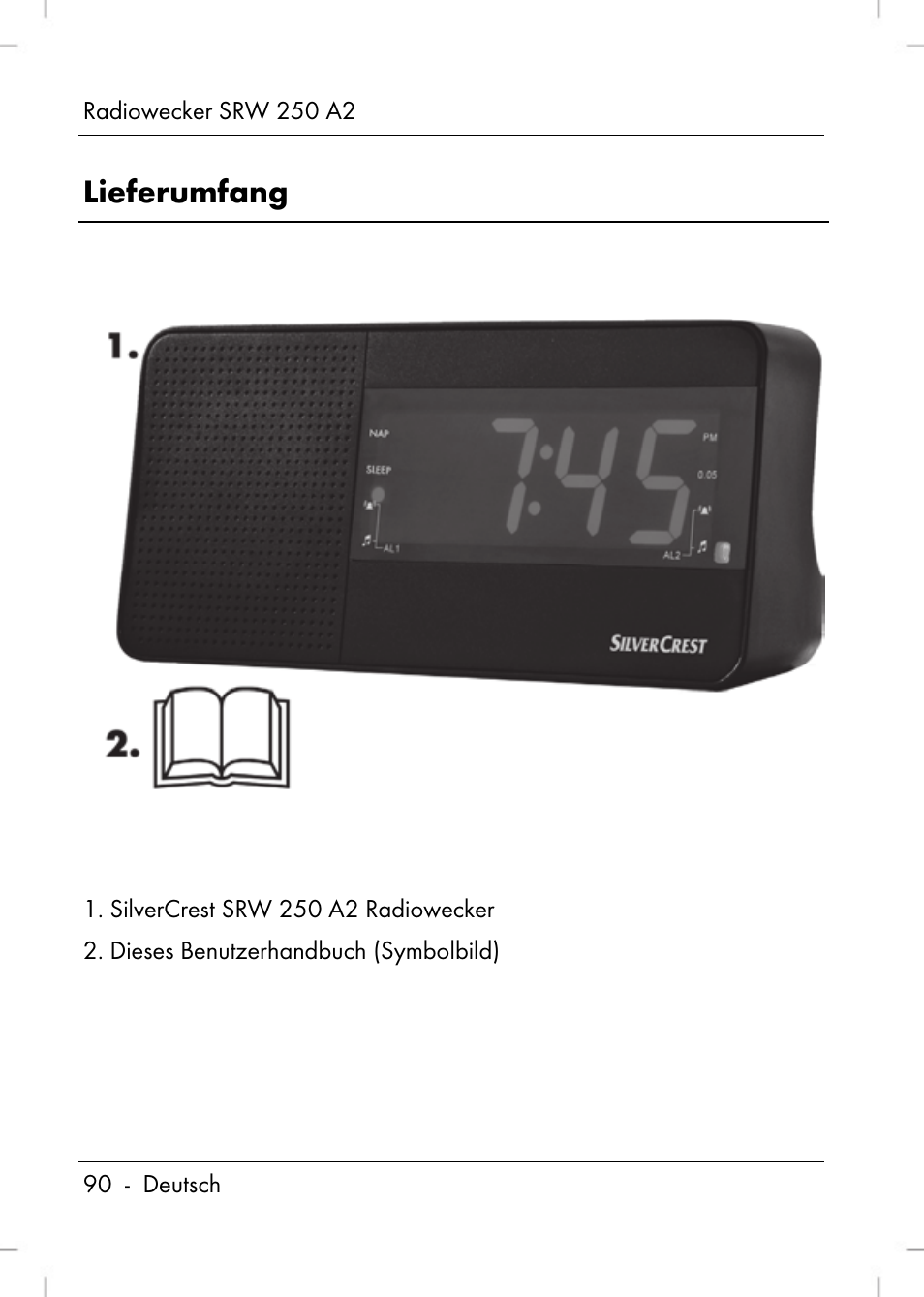 Lieferumfang | Silvercrest SRW 250 A2 User Manual | Page 92 / 118