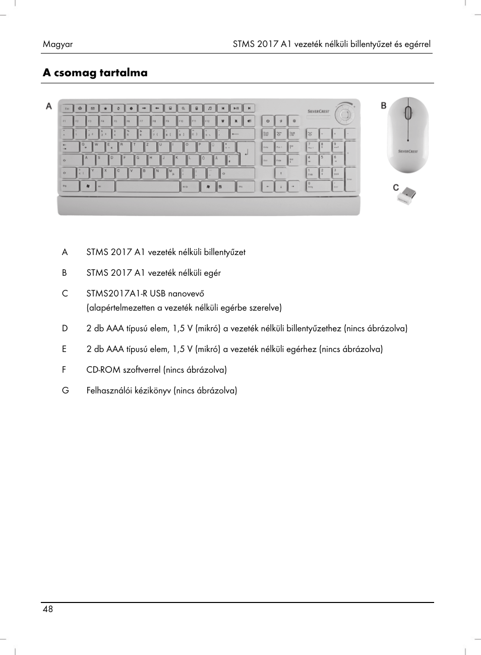A csomag tartalma | Silvercrest STMS 2017 A1 User Manual | Page 50 / 92