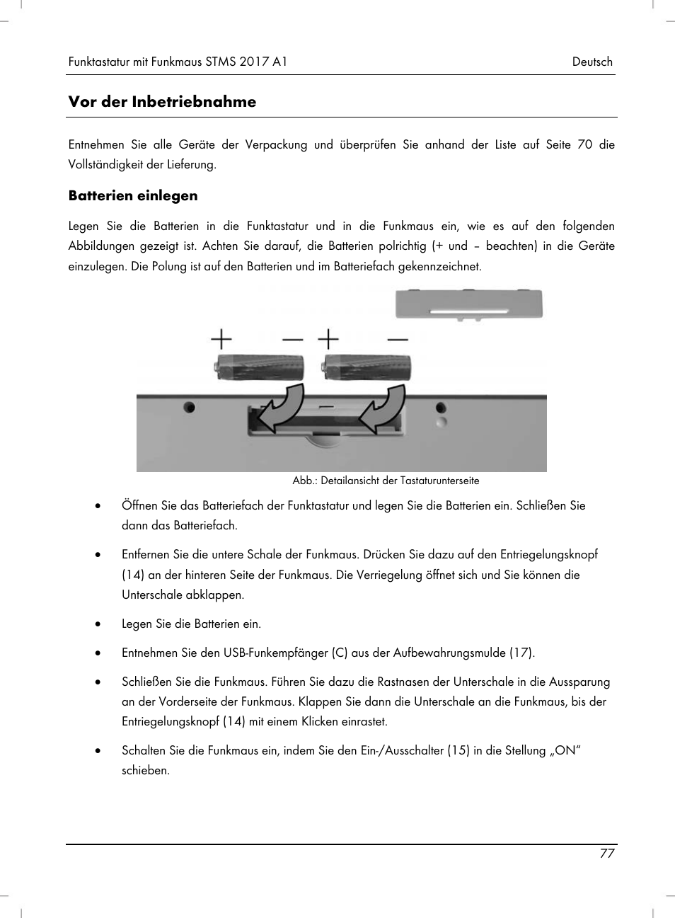 Vor der inbetriebnahme | Silvercrest STMS 2017 A1 User Manual | Page 79 / 92