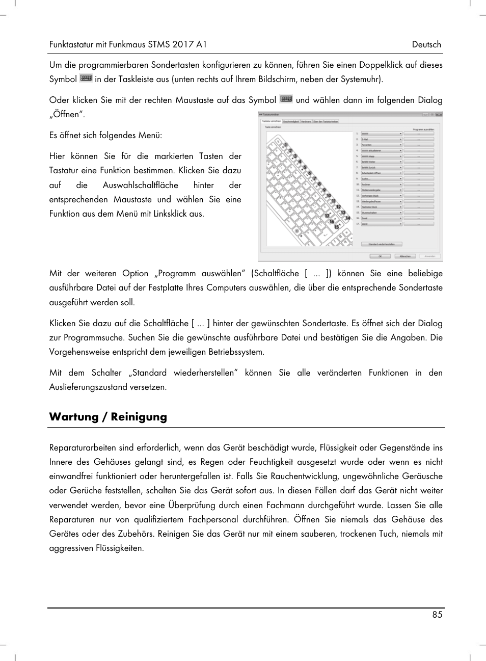 Wartung / reinigung | Silvercrest STMS 2017 A1 User Manual | Page 87 / 92