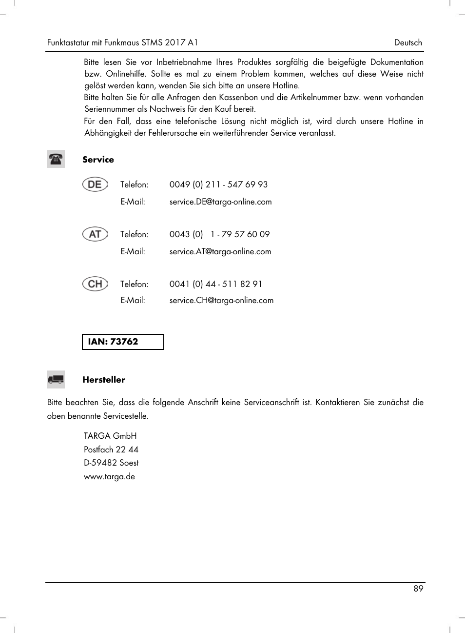 Silvercrest STMS 2017 A1 User Manual | Page 91 / 92