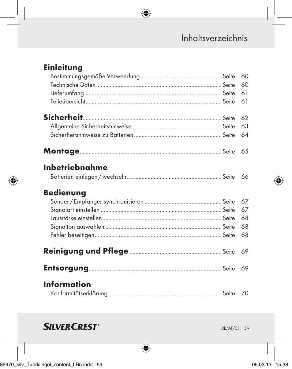 Silvercrest Z30914 User Manual | Page 59 / 72