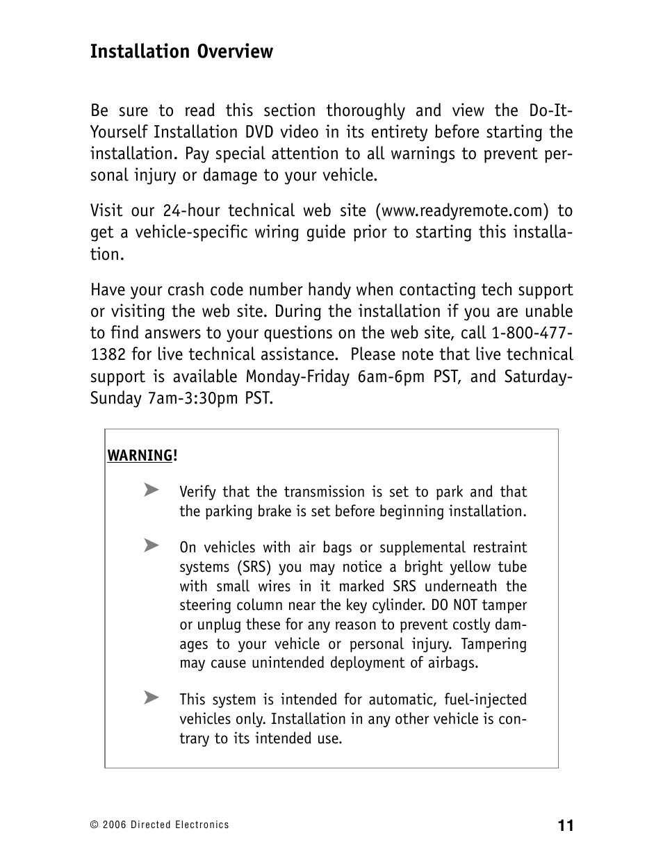 Installation overview | Ready Remote 24927 User Manual | Page 14 / 79