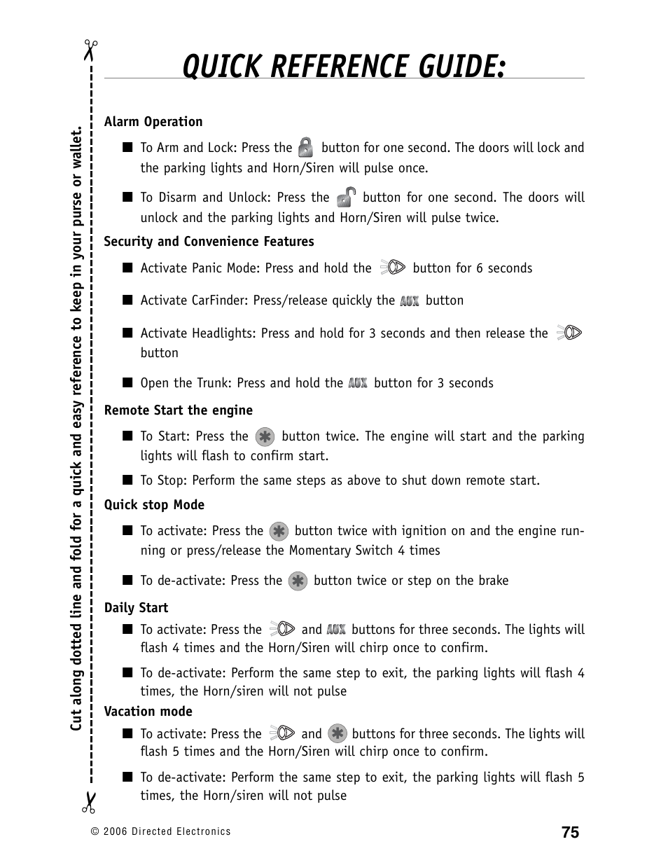 Quick reference guide | Ready Remote 24927 User Manual | Page 78 / 79