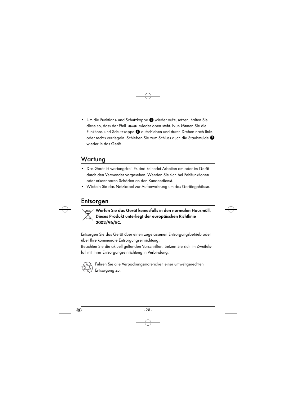 Wartung, Entsorgen | Silvercrest SEAS 20 A1 User Manual | Page 31 / 43