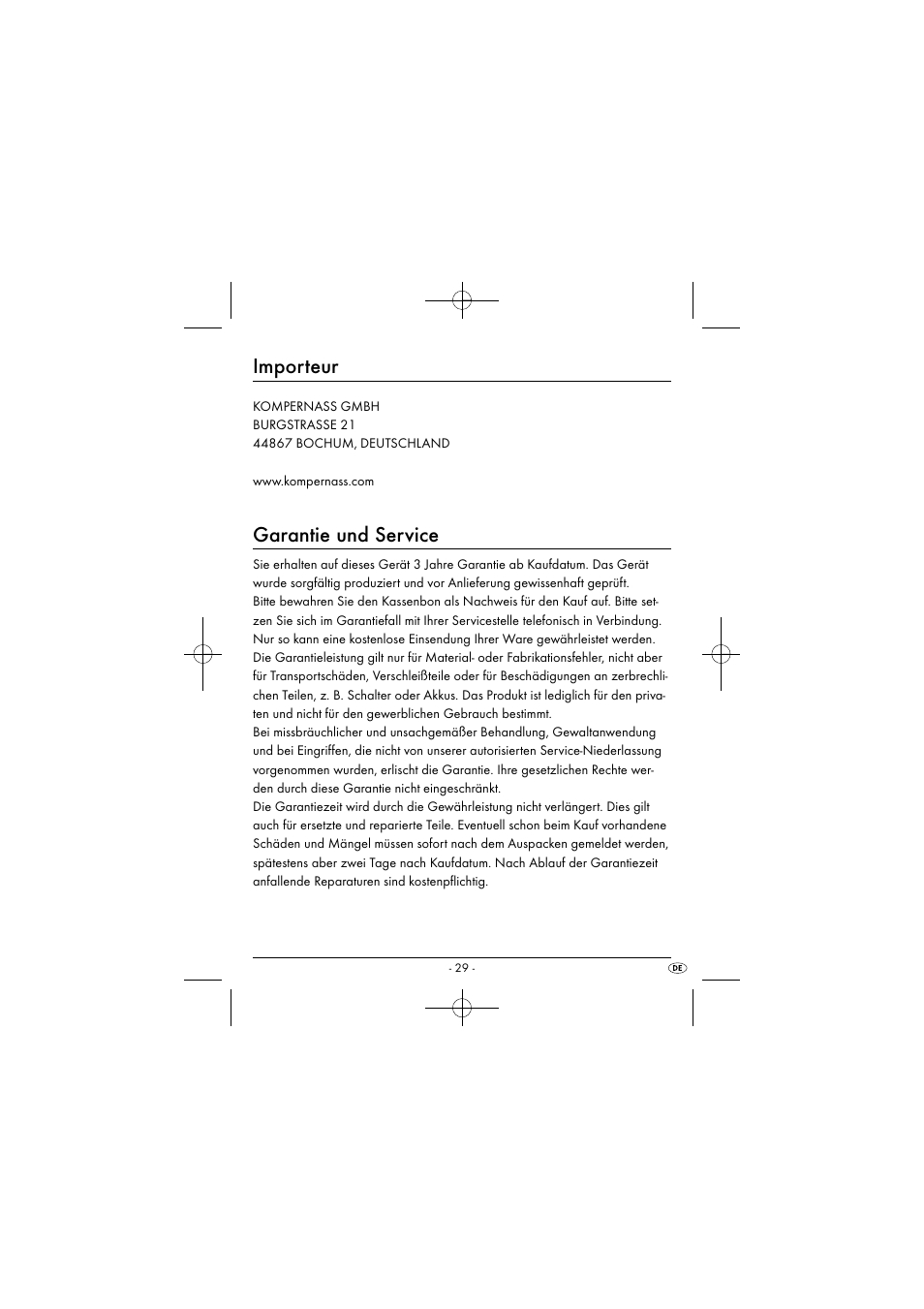 Importeur, Garantie und service | Silvercrest SEAS 20 A1 User Manual | Page 32 / 43