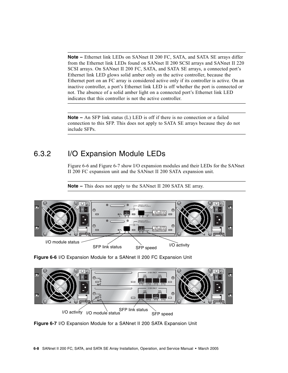 2 i/o expansion module leds, I/o expansion module leds | Dot Hill Systems II 200 FC User Manual | Page 106 / 210