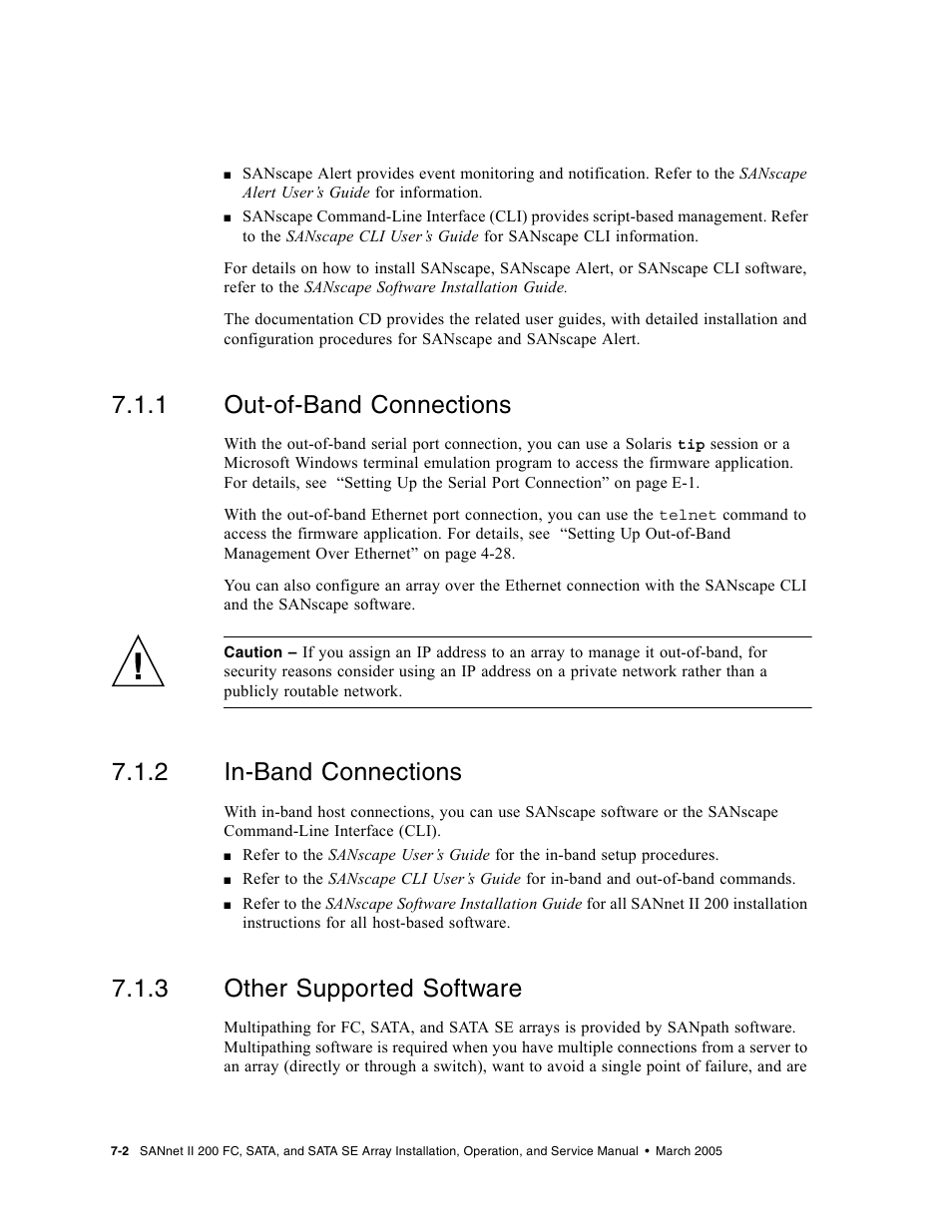 1 out-of-band connections, 2 in-band connections, 3 other supported software | Out-of-band connections, In-band connections, Other supported software | Dot Hill Systems II 200 FC User Manual | Page 110 / 210