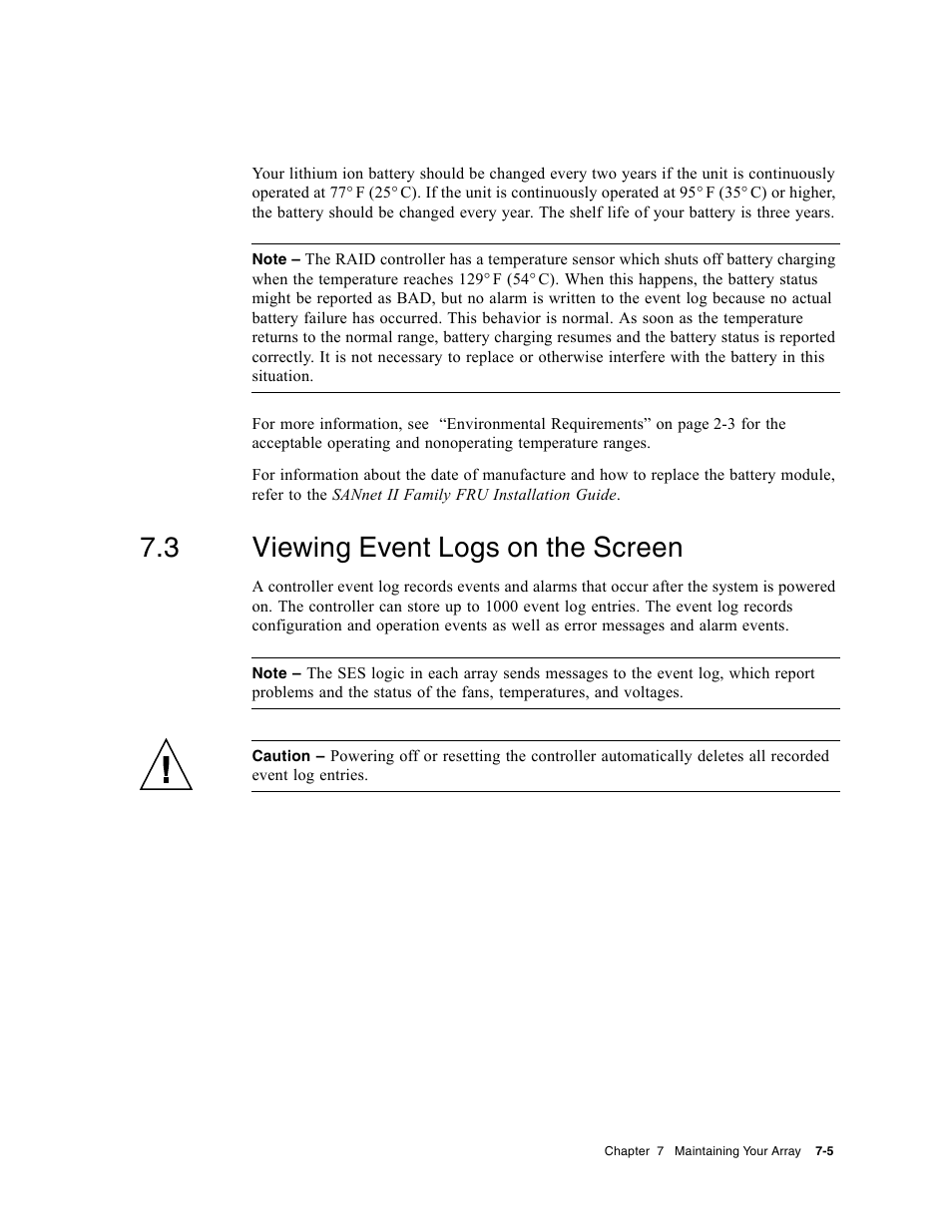 3 viewing event logs on the screen, Viewing event logs on the screen | Dot Hill Systems II 200 FC User Manual | Page 113 / 210