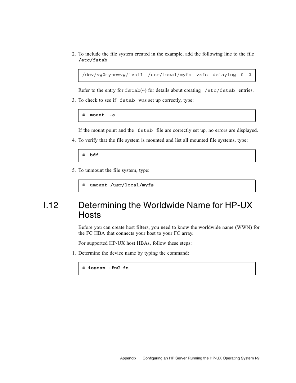 I.12, Determining the worldwide name for hp-ux hosts | Dot Hill Systems II 200 FC User Manual | Page 203 / 210