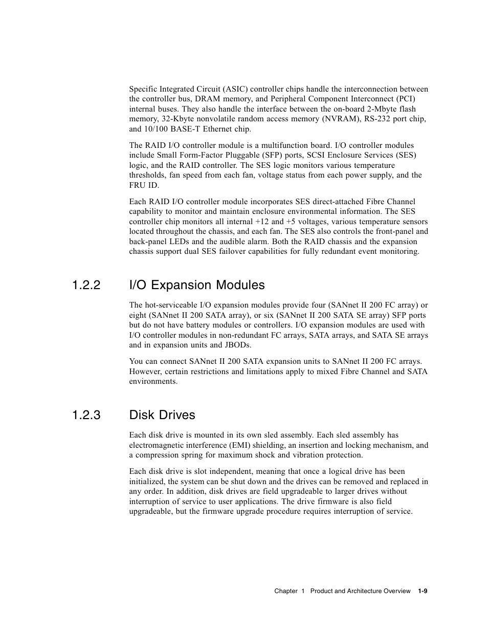 2 i/o expansion modules, 3 disk drives, I/o expansion modules | Disk drives | Dot Hill Systems II 200 FC User Manual | Page 29 / 210