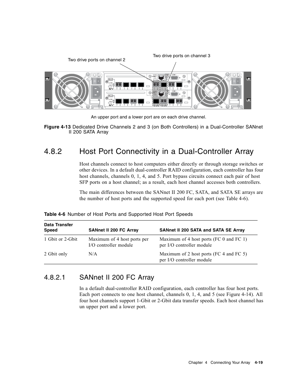 Host port connectivity in a dual-controller array, Sannet ii 200 fc array, 1 sannet ii 200 fc array | Dot Hill Systems II 200 FC User Manual | Page 67 / 210