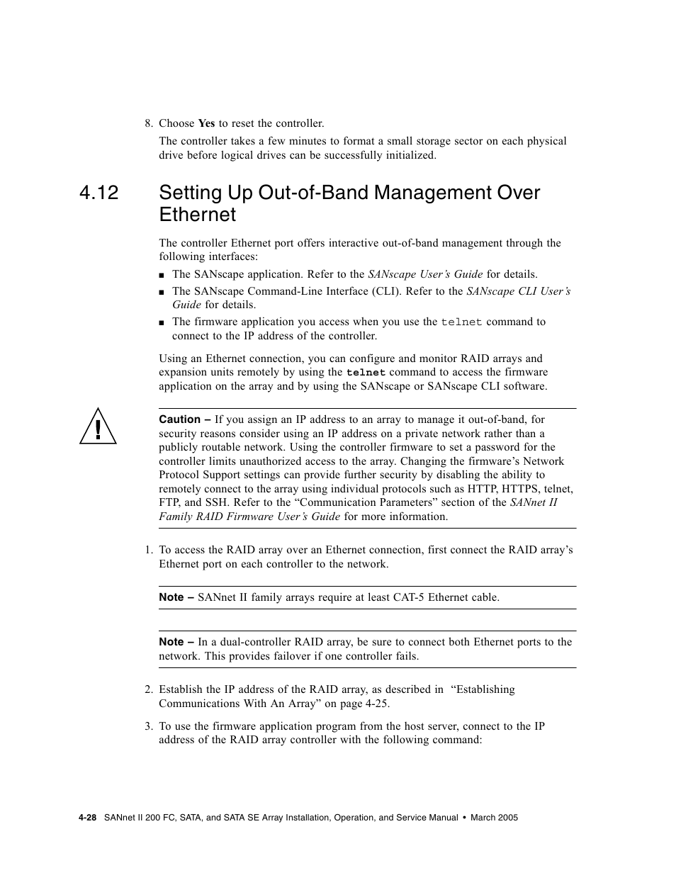 12 setting up out-of-band management over ethernet, Setting up out-of-band management over ethernet | Dot Hill Systems II 200 FC User Manual | Page 76 / 210