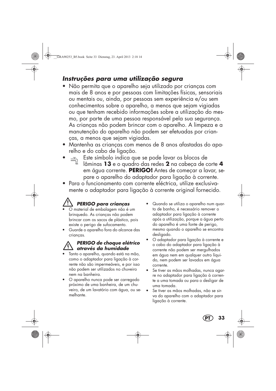 Instruções para uma utilização segura | Silvercrest SFR 1200 A1 User Manual | Page 35 / 74