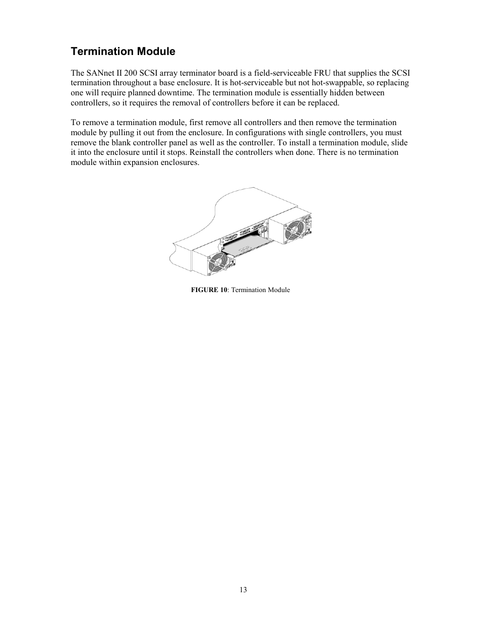 Termination module, Ermination, Odule | Dot Hill Systems SANnet II 200 User Manual | Page 13 / 35