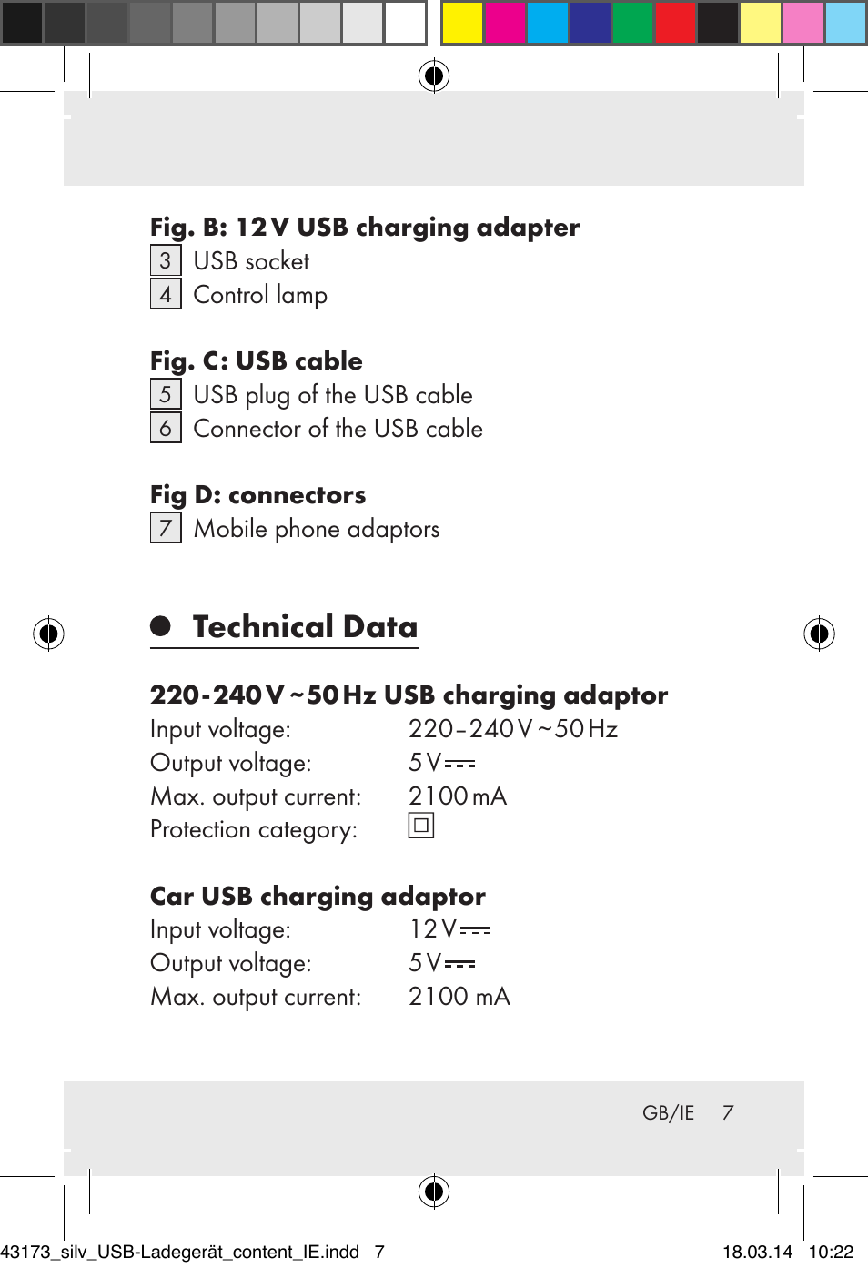 Technical data | Silvercrest Z32144A-BS/ Z32144B-BS User Manual | Page 7 / 14