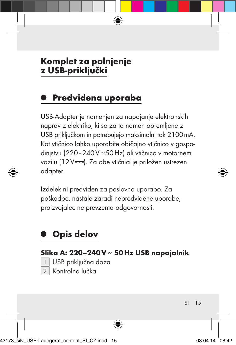 Opis delov | Silvercrest Z32144A-BS/ Z32144B-BS User Manual | Page 15 / 42