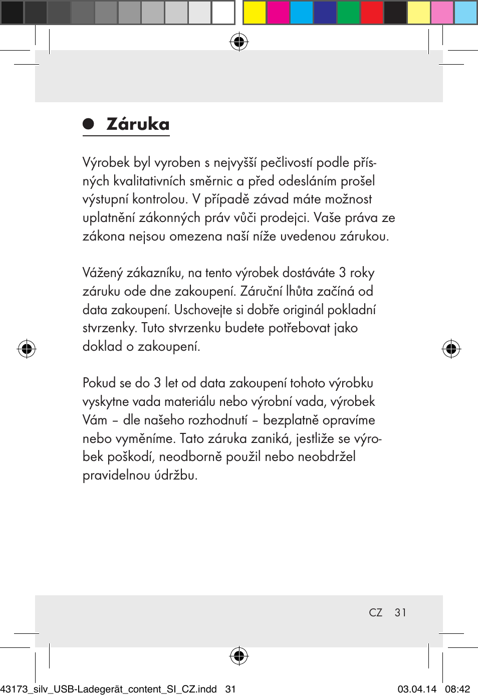 Záruka | Silvercrest Z32144A-BS/ Z32144B-BS User Manual | Page 31 / 42